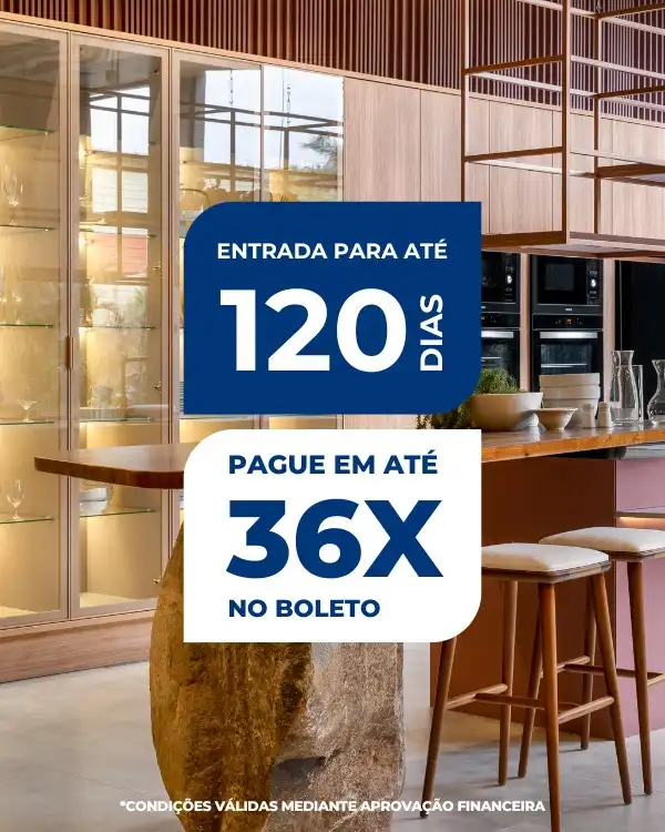 Entrada para até 120 dias. Pague em até 36X no boleto